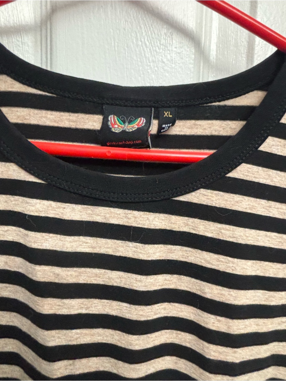 Jordan Black and Cream Striped Short Sleeve Babydoll Dress - Picture 2 of 4
